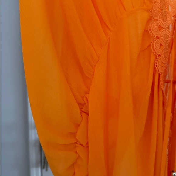 Ramy Brook Raelynn Apricot Beach Dress w Tassel & Lace Detail Medium $325 NWT! - Picture 7 of 14